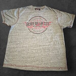 Silver Dollar City Branson Graphic T-Shirt Men's L Gray Iron Needle Tee - READ